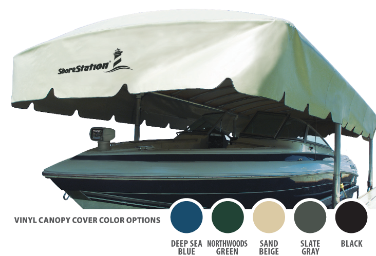 Boat Lift Canopy Cover with vinyl color options